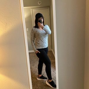 Lululemon Ever Ready Grey and White Long Sleeve